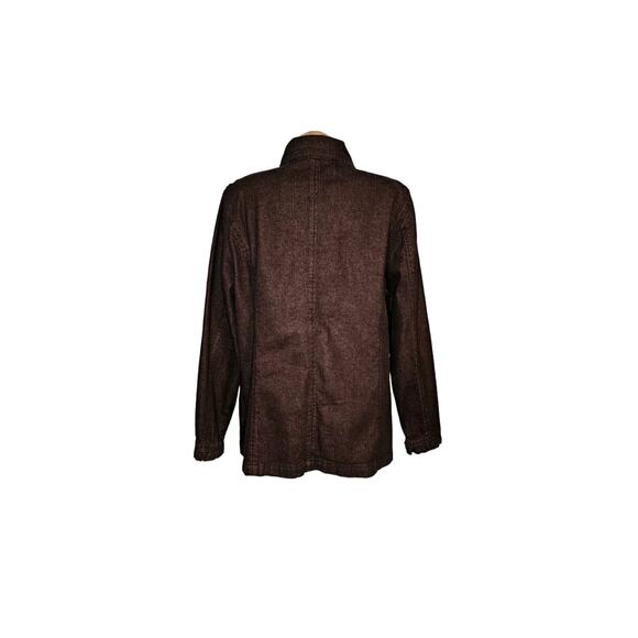 Quacker factory black ruffled denim jacket large - Picture 2 of 5